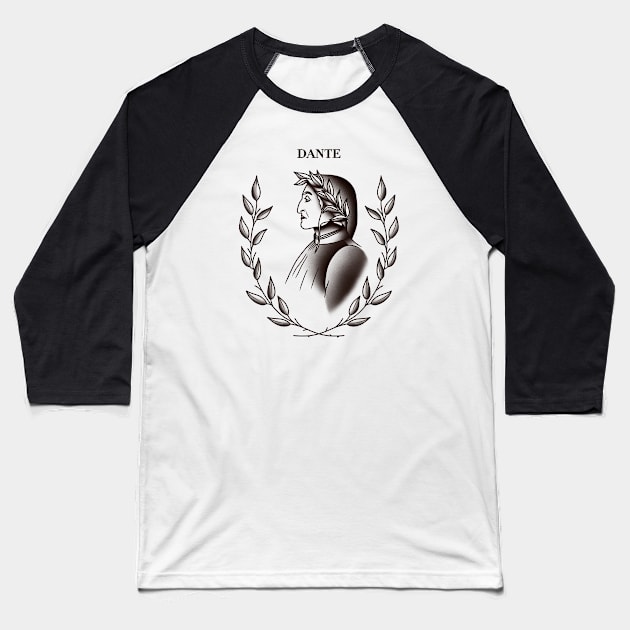 HomeSchoolTattoo Dante Alighieri Baseball T-Shirt by HomeSchoolTattoo